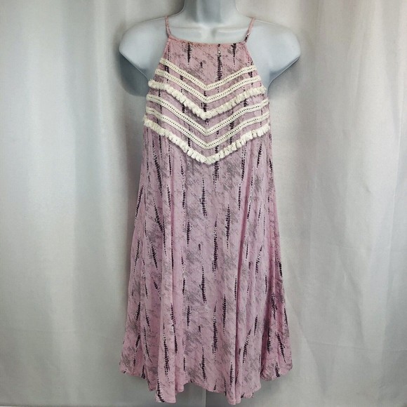 Womens Small Flowy Boho Pink Purple Tunic Tank Top by C'isa - Picture 1 of 11